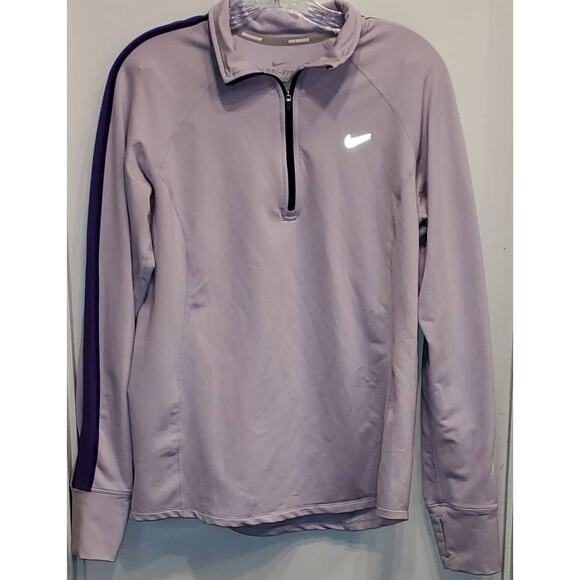 Nike Pro Dri Fit Workout Running Activewear Purple Long Sleeve Large - Picture 1 of 8
